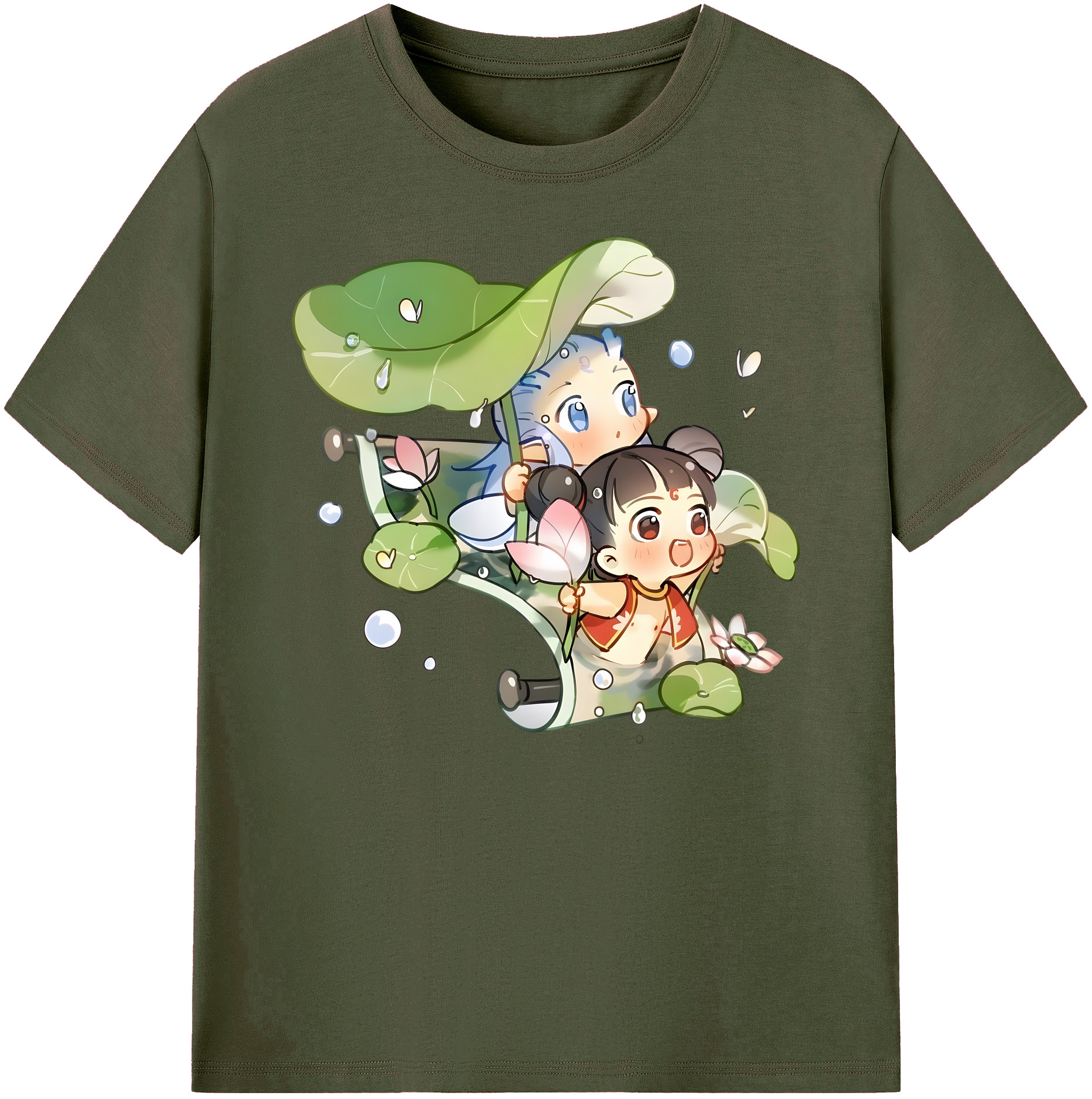 （画像用） Ne Zha 2 ナタ 魔童の大暴れ 綿100％ メンズ半袖Tシャツ｜肌触りやわらか＆通気性
